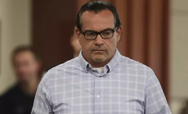 Steve Goncalves, father of victim Kaylee Goncalves speaks at the sentencing hearing of Bryan Kohberger at the Ada County Courthouse, Wednesday, July 23, 2025, in Boise, Idaho, for brutally stabbing four University of Idaho students to death nearly three years ago. (AP Photo/Kyle Green, Pool)