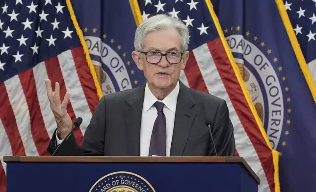 Federal Reserve Chairman Jerome Powell, speaks during a news conference following the Federal Open Market Committee meeting, Wednesday, July 30, 2025, in Washington. (AP Photo/Manuel Balce Ceneta)