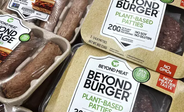 FILE - Beyond Meat products are seen in a refrigerated case inside a grocery store in Mount Prospect, Ill., Feb. 19, 2022. (AP Photo/Nam Y. Huh, File)