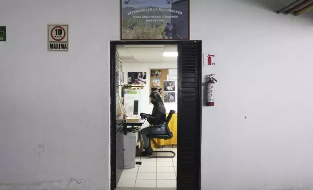 A specialist examines insects collected from clandestine graves in Jalisco, which are currently being studied as part of a research project to help find people who have gone missing in Mexico during decades of drug cartel violence, in Guadalajara, Mexico, Friday, July 11, 2025. (AP Photo/Alejandra Leyva)