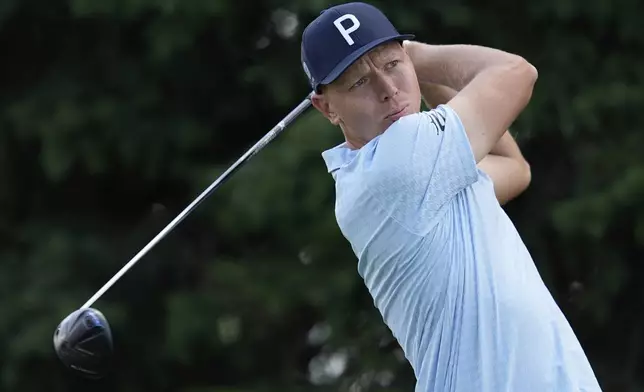 Matti Schmid hits from the second tee during the first round of the 3M Open golf tournament at the Tournament Players Club Thursday, July 24, 2025, in Blaine, Minn. (AP Photo/Abbie Parr)