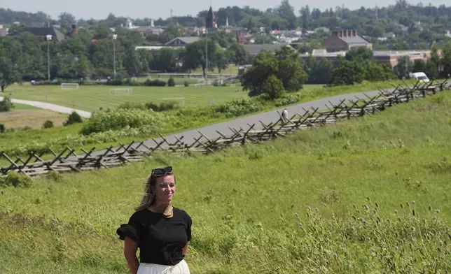 Shannon Keeler poses for a photograph in view of Gettysburg College in Gettysburg, Pa., Thursday, July 17, 2025. (AP Photo/Matt Rourke)