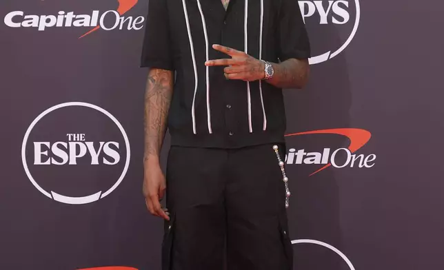 Shareef O'Neal arrives at the ESPY Awards at the Dolby Theatre in Los Angeles, Wednesday, July 16, 2025. (AP Photo/Chris Pizzello)