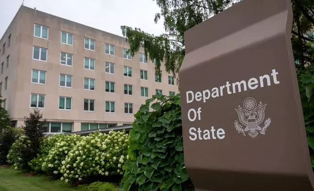 The headquarters of the Department of State is seen, June 27, 2025, in Washington. (AP Photo/Mark Schiefelbein)