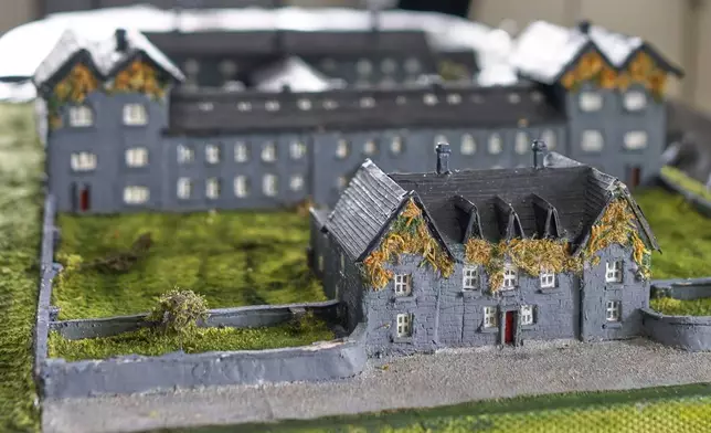 A replica built by Catherine Corless, who discovered that nearly 800 children died at a mother and baby home in Tuam, Ireland, is seen at her home near Tuam, Tuesday, July 8, 2025. (AP Photo/Brian Melley)