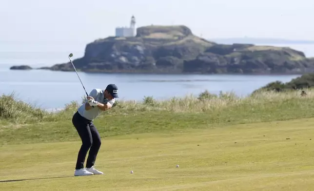 Norway's Viktor Hovland on day two of the Scottish Open at The Renaissance Club, North Berwick, Scotland, Friday July 11, 2025. (Andrew Milligan/PA via AP)