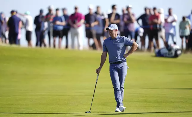 Northern Ireland's Rory McIlroy on day two of the Scottish Open at The Renaissance Club, North Berwick, Scotland, Friday July 11, 2025. (Andrew Milligan/PA via AP)