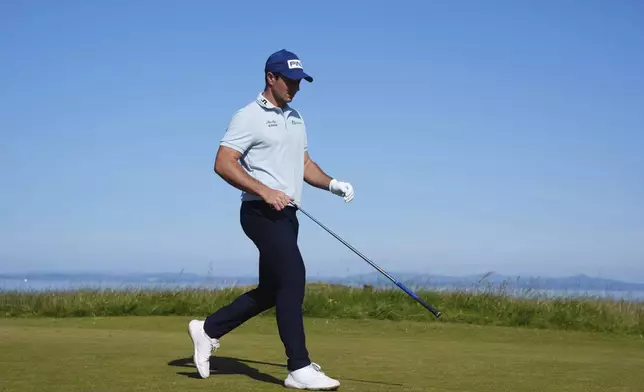 Norway's Viktor Hovland on day two of the Scottish Open at The Renaissance Club, North Berwick, Scotland, Friday July 11, 2025. (Andrew Milligan/PA via AP)