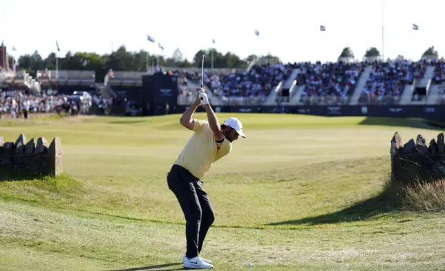 Scottie Scheffler of the U.S. on day two of the Scottish Open at The Renaissance Club, North Berwick, Scotland, Friday July 11, 2025. (Andrew Milligan/PA via AP)