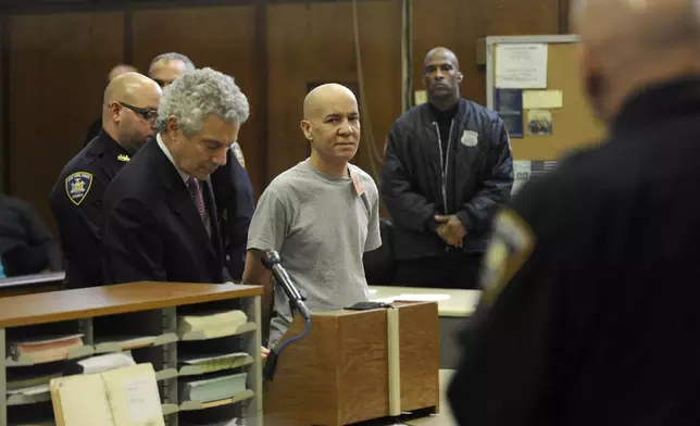 FILE - Pedro Hernandez appears in Manhattan criminal court with his attorney, Harvey Fishbein, Nov. 15, 2012, in New York. (AP Photo/Louis Lanzano, Pool, File)