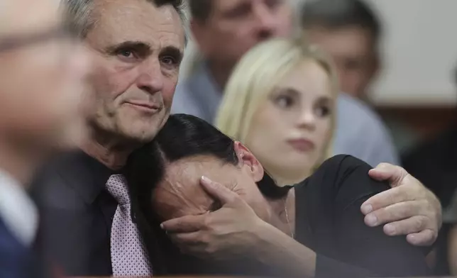 Cara Northington, mother of victim Xana Kernodle wipes a tear at the sentencing hearing of Bryan Kohberger at the Ada County Courthouse, Wednesday, July 23, 2025, in Boise, Idaho, for brutally stabbing four University of Idaho students to death nearly three years ago. (AP Photo/Kyle Green, Pool)