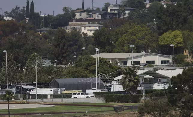 The Biscailuz Training Facility, where an explosion occurred, is shown on Friday, July 18, 2025, in Los Angeles. (AP Photo/Etienne Laurent)