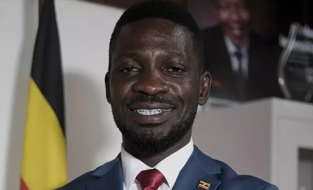 Ugandan singer, politician, and opposition figure Bobi Wine poses for a photo at his political party office (National Unity Platform) in Kampala, Uganda, Thursday, July 24, 2025. (AP Photo/Hajarah Nalwadda)
