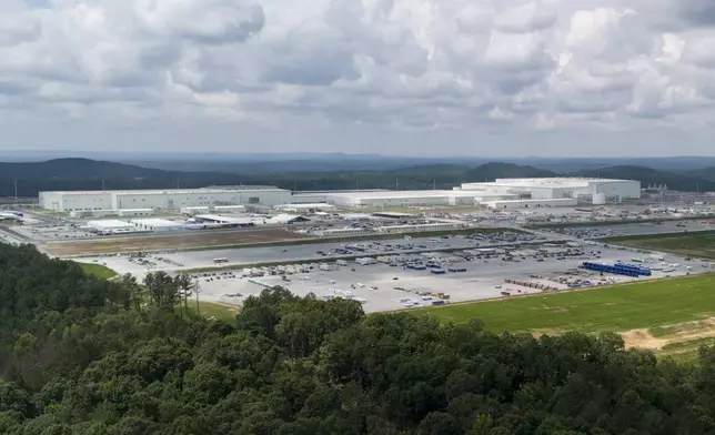 The SK, Hyundai Joint Battery Plant is seen Friday, June 27, 2025, in Bartow County, Ga. (AP Photo/Mike Stewart)