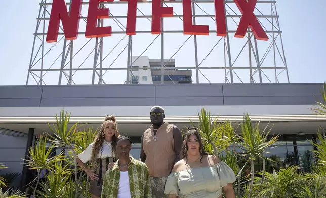 Aalith Rose Larsen, from left, Cameron Goode, Donzell Taggart and Katherine Reorder of SZN4 pose for a portrait to promote "Building the Band" on Wednesday, July 16, 2025, in Los Angeles. (Photo by Rebecca Cabage/Invision/AP)