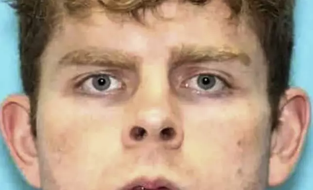 This undated photo provided by the Arkansas State Police shows Andrew James McGann, 28, of Springdale, Ark. who was arrested in connection to a double homicide that occurred on Saturday, July 26, 2025, at Devil's Den State Park. (Arkansas State Police via AP)