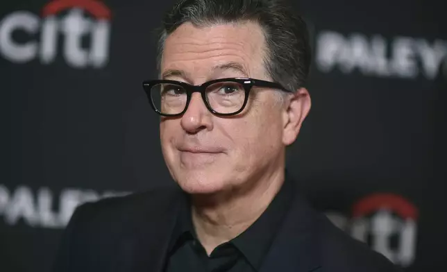 FILE - Stephen Colbert arrives at a screening of "The Late Show with Stephen Colbert," during PaleyFest, April 21, 2024, at the Dolby Theatre in Los Angeles. (Photo by Richard Shotwell/Invision/AP, File)