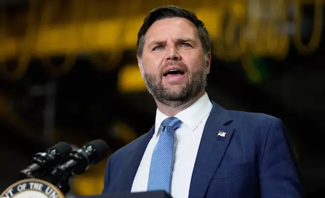 Vice President JD Vance speaks during a visit to ALTA Refrigeration Inc., Thursday, Aug. 21, 2025, in Peachtree City, Ga. (AP Photo/Brynn Anderson)