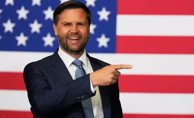 Vice President JD Vance arrives to speak during a visit to ALTA Refrigeration Inc., Thursday, Aug. 21, 2025, in Peachtree City, Ga. (AP Photo/Brynn Anderson)