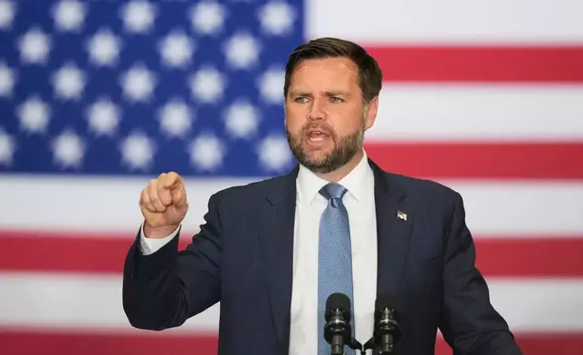 Vice President JD Vance speaks during a visit to ALTA Refrigeration Inc., Thursday, Aug. 21, 2025, in Peachtree City, Ga. (AP Photo/Brynn Anderson)