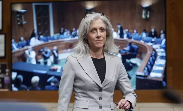 FILE - Susan Monarez, President Donald Trump's nominee to be director of the Centers for Disease Control and Prevention, arrives to testify before the Senate HELP Committee, at the Capitol in Washington, Wednesday, June 25, 2025. (AP Photo/J. Scott Applewhite, File)