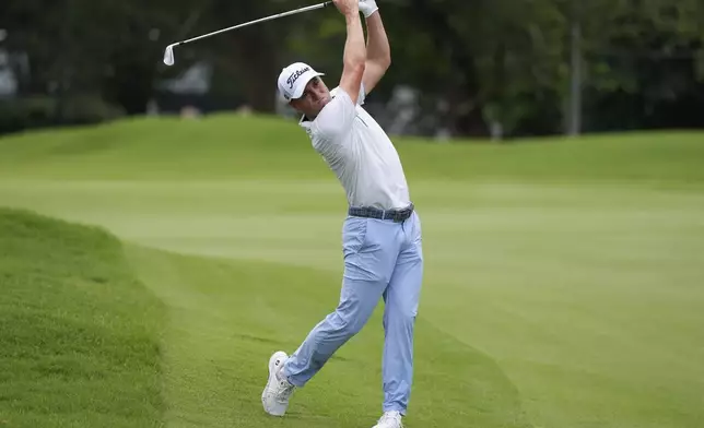 Justin Thomas hits from the first fairway during the first round of the Tour Championship golf tournament, Thursday, Aug. 21, 2025, in Atlanta. (AP Photo/Mike Stewart)