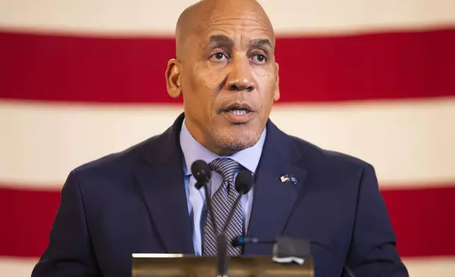 Nebraska Department of Correctional Services (NDCS) Director Rob Jeffreys speaks on Tuesday, Aug. 19, 2025, during a news conference at in the Governor's Hearing Room at the Nebraska State Capitol in Lincoln. (Arthur H. Trickett-Wille/Lincoln Journal Star via AP)