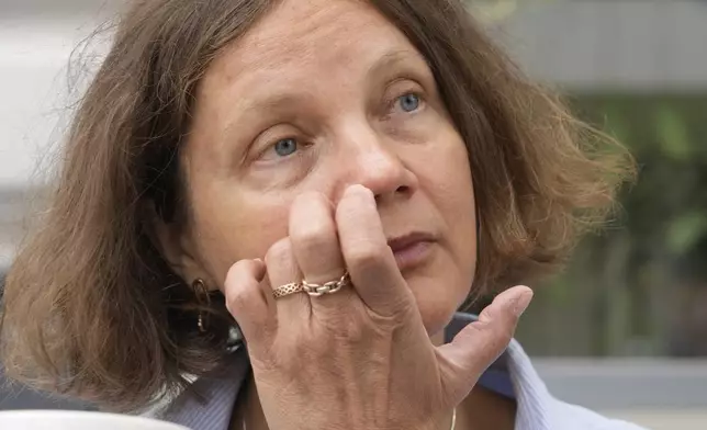 Former political prisoner Palina Sharenda-Panasiuk, who spent more than spent more than four years behind bars in Belarus before her release, poses for a photo during a visit in Warsaw, Poland, on Monday, Aug. 18, 2025. (AP Photo/Czarek Sokolowski)