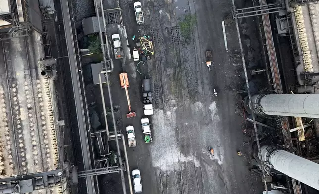 This is a portion of the Clairton Coke Works, a U.S. Steel plant, in Clairton, Pa., Tuesday, Aug. 12, 2025. (AP Photo/Gene J. Puskar)