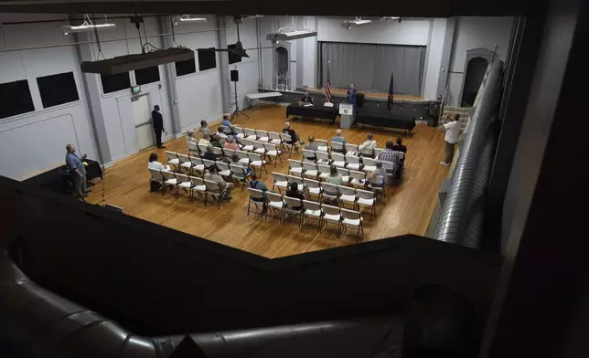Sen. Ron Wyden, D-Ore. speaks during a town hall meeting on Friday, July 25, 2025, in Wasco, Ore. (AP Photo/Jenny Kane)