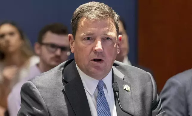 FILE - Ed Martin speaks at the Capitol in Washington, June 13, 2023. (AP Photo/Amanda Andrade-Rhoades, File)
