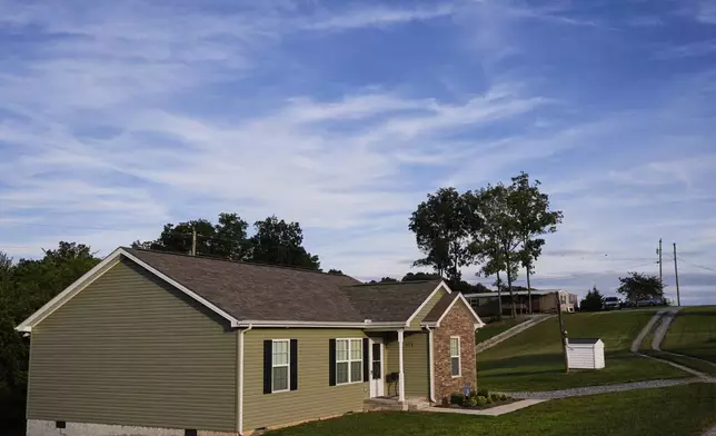 Heather Colley’s home is seen Wednesday, Aug. 27, 2025, in Talbott, Tenn. (AP Photo/George Walker IV)
