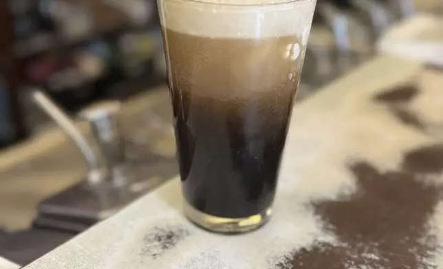 A Coca-Cola float is displayed at the Lexington Avenue Candy Shop Luncheonette in New York on Aug. 7, 2025. (Katie Workman via AP)