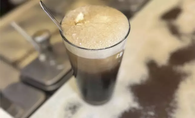A Coca-Cola float is displayed at the Lexington Avenue Candy Shop Luncheonette in New York on Aug. 7, 2025. (Katie Workman via AP)
