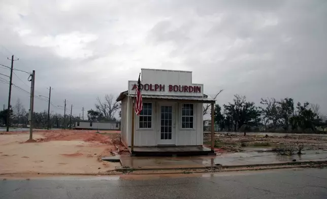 FILE - A temporary building is shown on a sight devastated by Hurricane Katrina, Feb. 1, 2007, in Pass Christian, Miss. (AP Photo/Bill Haber, File)