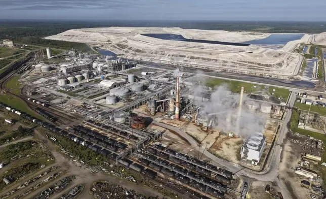 Nutrien, a large phosphate mine in White Springs, Fla., operates Tuesday, July 15, 2025. (AP Photo/Daniel Kozin)