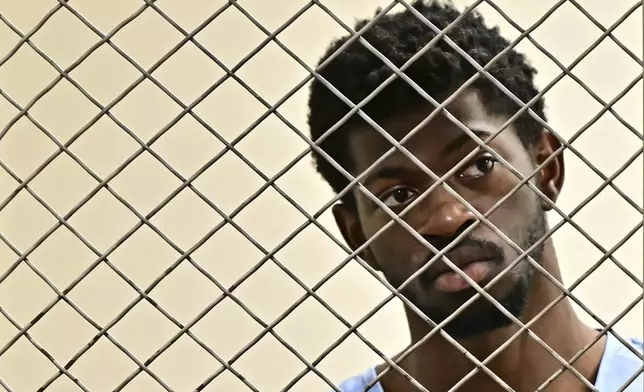 Lil Nas X, whose legal name is Montero Lamar Hill, is arraigned in court on four felony counts, including three counts of battery with injury on a police officer, Monday, Aug. 25, 2025, in Los Angeles. (Frederic J Brown/Pool Photo via AP)