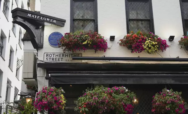The Mayflower, a British pub in London, Wednesday, July 23, 2025. (AP Photo/Joanna Chan)