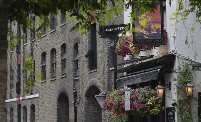 The Mayflower, a British pub in London, Wednesday, July 23, 2025. (AP Photo/Joanna Chan)