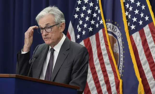 Federal Reserve Chairman Jerome Powell, speaks during a news conference following the Federal Open Market Committee meeting, Wednesday, July 30, 2025, in Washington. (AP Photo/Manuel Balce Ceneta)