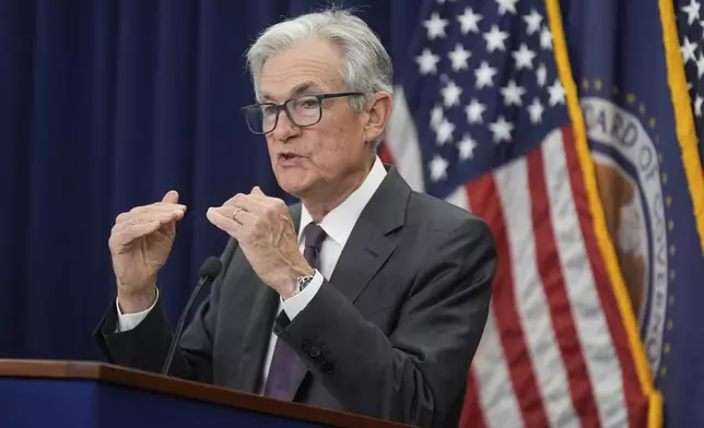 Federal Reserve Chairman Jerome Powell, speaks during a news conference following the Federal Open Market Committee meeting, Wednesday, July 30, 2025, in Washington. (AP Photo/Manuel Balce Ceneta)