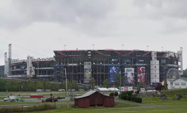Bristol Motor Speedway, Friday, Aug. 1, 2025, in Bristol, Tenn., the day before the MLB Speedway Classic baseball game between the Cincinnati Reds and Atlanta Braves. (AP Photo/George Walker IV)