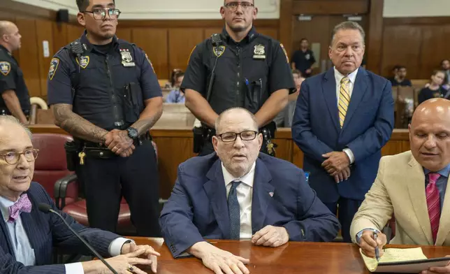 Harvey Weinstein appears in state court in Manhattan after a mistrial on a rape charge, Wednesday, Aug. 13, 2025 in New York. (Steven Hirsch /New York Post via AP, Pool)