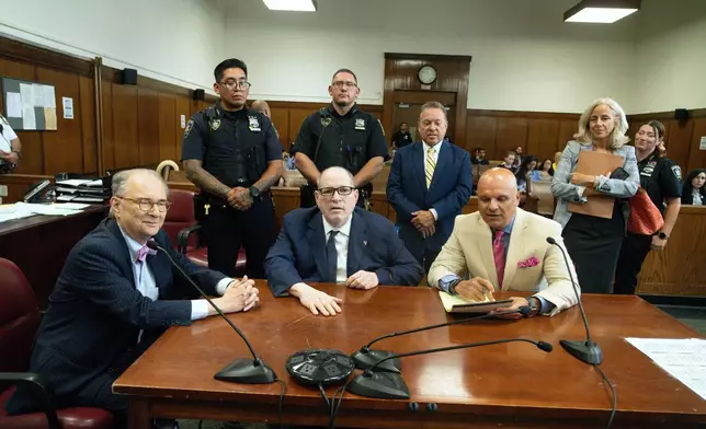 Harvey Weinstein appears in state court in Manhattan after a mistrial on a rape charge, Wednesday, Aug. 13, 2025 in New York. (Steven Hirsch /New York Post via AP, Pool)
