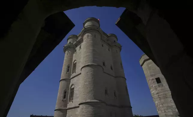 View of the Chateau de Vincennes' keep, just east of Paris, Tuesday, Aug. 12, 2025. (AP Photo/Aurelien Morissard)