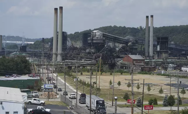 The Clairton Coke Works, a U.S. Steel coking plant, is seen Monday, Aug 11, 2025, in Clairton, Penn. (AP Photo/Gene Puskar)