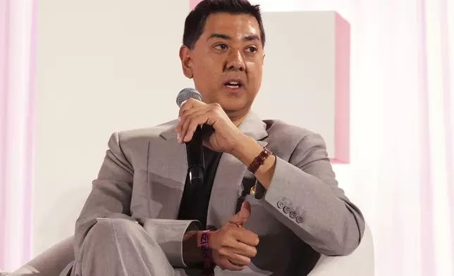 FILE - Imran Ahmed with the Center for Countering Digital Hate, speaks at The Elevate Prize Foundation's Make Good Famous Summit, on May 13, 2025, in Miami Beach, Fla. (AP Photo/Marta Lavandier, File)