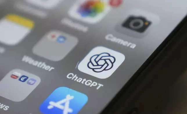 Chat GPT app icon is seen on a smartphone screen, Monday, Aug. 4, 2025, in Chicago. (AP Photo/Kiichiro Sato)