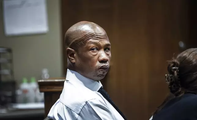 Defendant Hernandez Govan, accused of orchestrating the killing of rapper Young Dolph, appears in court during his trial in Memphis, Tenn., on Monday, Aug. 18, 2025. (Mark Weber/Daily Memphian via AP, Pool)