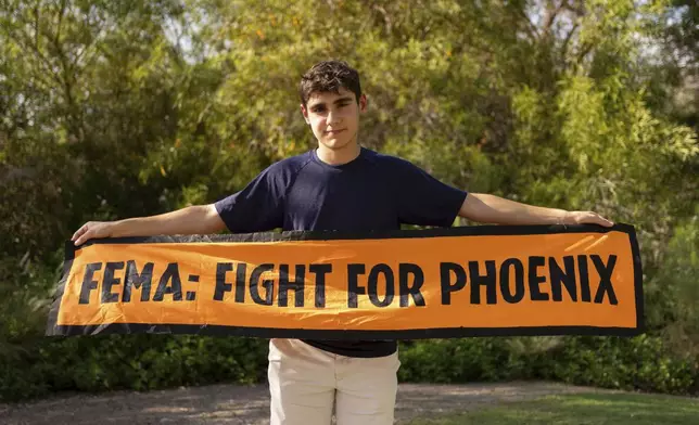 Ashton Dolce poses for a portrait at Cholla Park on Saturday, Aug. 9, 2025, in Scottsdale, Ariz. (AP Photo/Rebecca Noble)